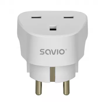 SAVIO putni adapter UK utičnica - EU utikač bijeli