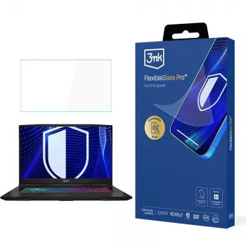 3MK PROTECTION FlexibleGlass Pro zaštitna folija za zaslon za MSI Katana 17,3 inch prijenosno računalo (do 19) - 0,3 mm hibridno staklo, tvrdoća 7H, protiv otisaka prstiju, bez mjehurića