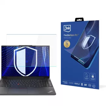 3MK PROTECTION zaštitna folija za zaslon FlexibleGlass Pro za Lenovo ThinkPad E16 Gen 1/2/3 (16 inch, 16:10, hibridno staklo, tvrdoća 7H, 0,3 mm, protiv otisaka prstiju, bez mjehurića)