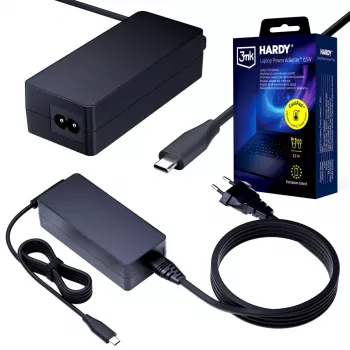 3MK HARDY napajanje za prijenosno računalo 65W USB-C 3,2m crno