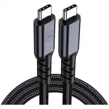 3MK PROTECTION Hyper kabel N-SERIES Thunderbolt 4, 2m, 48V/5A, 40Gb/s, 240W, 8K60Hz, crni