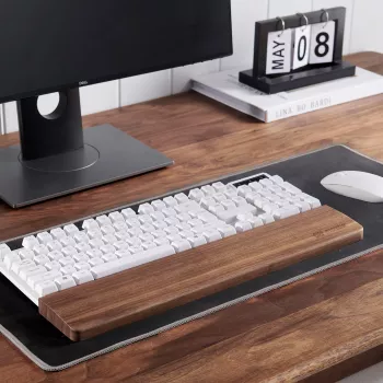 MOZOS KTW2 podloga za zapešće od drva za full-size tipkovnice, orah prirodni, 44 x 8 x 1,6 cm