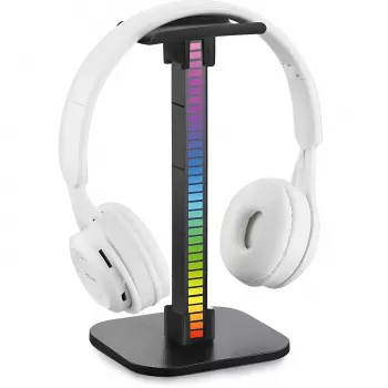 MOZOS D11 RGB LED Headphone Stand with USB Hub and Audio Jack