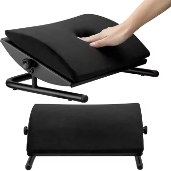 MOZOS FS3 ergonomski naslon za noge za ured, crni, podesiva visina 110-170 mm, nagib do 30°, protuklizna površina
