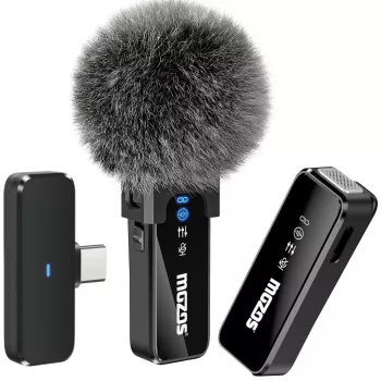 MOZOS MX2-DUAL bežični set lavalier mikrofona za telefone, 2 mikrofona, 2,4 GHz, USB-C