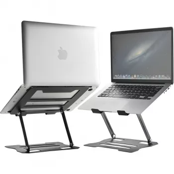 MOZOS N2-BK ergonomski stalak za prijenosno računalo - crni, podesiv po visini, sklopiv, aluminij