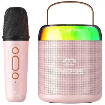 MOZOS MK ružičasti karaoke mikrofon s Bluetooth zvučnikom
