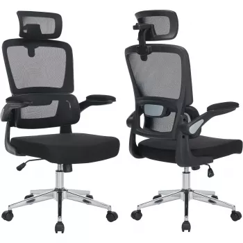 MOZOS ERGO-K ergonomska uredska rotirajuća stolica, crna