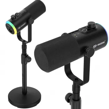 Mozos GM-ONE USB XLR RGB LED mikrofon, crni