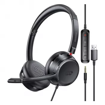 MOZOS KL201 USB slušalice s mikrofonom, on-ear, crne