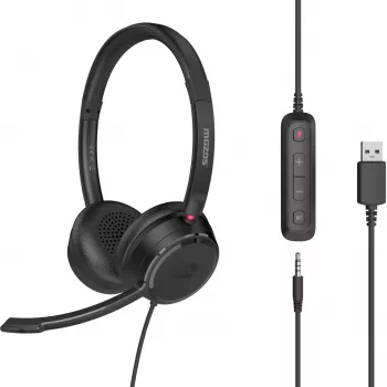 MOZOS KL201 USB slušalice s mikrofonom, on-ear, crne