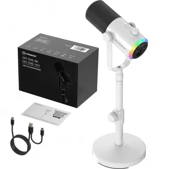 MOZOS GM-ONE bijeli dinamički mikrofon USB XLR RGB LED