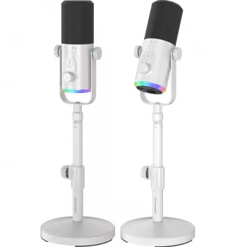 MOZOS GM-ONE bijeli dinamički mikrofon USB XLR RGB LED