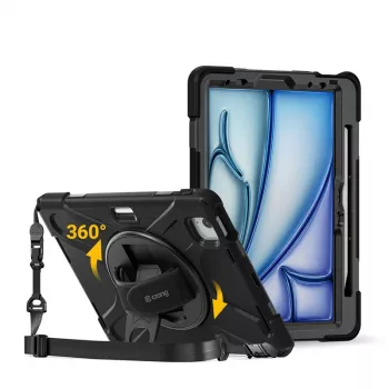 Crong Defender Plus maska za iPad Air 11 inch M3 (2025) / M2 (2024) crna