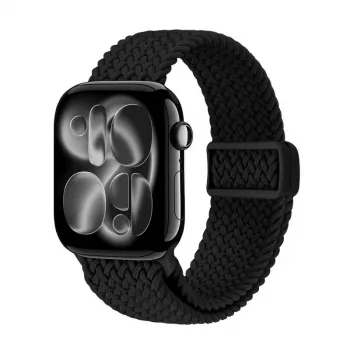 Crong Wave Band pleteni remen za Apple Watch 38/40/41/42 mm (crni)