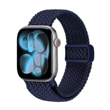 Crong Wave Band pleteni tekstilni remen za Apple Watch 38/40/41/42 mm (Navy Blue)