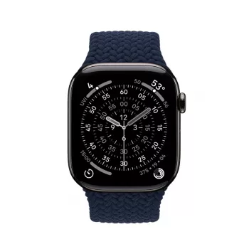 Crong Wave Band pleteni Nylon Solo Loop za Apple Watch 44/45/46/49 mm (Navy Blue)