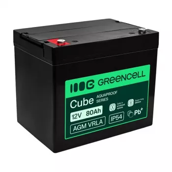 GREEN CELL Greencell AGM VRLA 12V 80Ah baterija bez održavanja za UPS, vage, kampere (260x168x216mm)