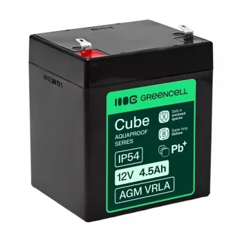 Greencell AGM VRLA 12V 4,5Ah baterija bez održavanja za blagajne, igračke, kamere (90x70x106mm)