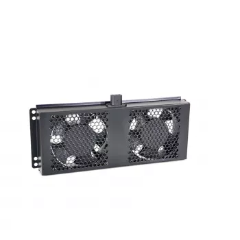 RACKTEL RL-WE602 1U 19-inch Rack Fan Panel with 2 Axial Fans, 230V AC, Black