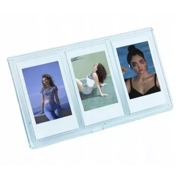 LOVEINSTANT okvir za fotografije za 3 fotografije, kompatibilan s Fuji Instax Mini i Zink 2x3 inch otiscima - plavi