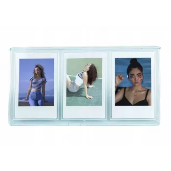 LOVEINSTANT okvir za fotografije za 3 fotografije, kompatibilan s Fuji Instax Mini i Zink 2x3 inch otiscima - plavi