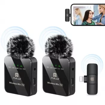 PULUZ PU647B 2x bežični lavalier mikrofon za iPhone Lightning