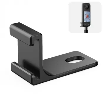 PULUZ 1/4 inch adapter držač za Insta360 X5/X4/X3/One X2 - crni, aluminijska legura, hladna papuča