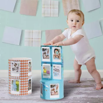 LOVEINSTANT sklopivi kockasti okvir za fotografije za 24 Instax Mini ispisa - Sea Blue