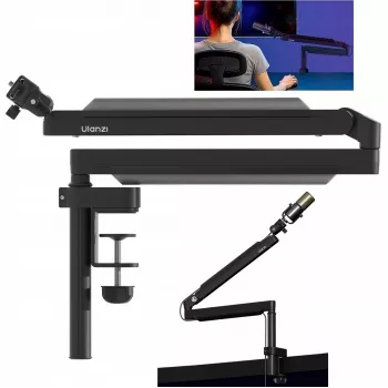 ULANZI ZJ05 stalak s rukom za mikrofon sa stezaljkom za stol, doseg 690 mm, crni