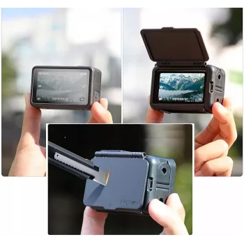 SUNNYLIFE okvirni nosač + poklopac objektiva za DJI Osmo Action 5 Pro / 4 / 3 - crni