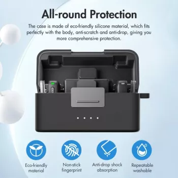 PULUZ silikonska zaštitna futrola za DJI Mic Mini torbu za punjenje - crna