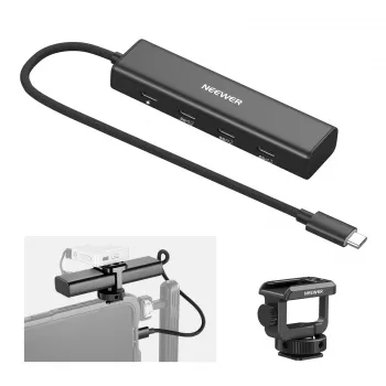 NEEWER PS020E USB-C hub 4-u-1 s 5x USB-C 10Gbps 100W PD, držačem za hladnu papučicu i 1/4 inch navojem