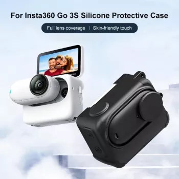PULUZ silikonska zaštitna futrola s poklopcem objektiva za Insta360 GO 3 / GO 3S - crna (PU772B)