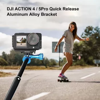 PULUZ PU768B cage šina za DJI Osmo Action 5 Pro / 4, vodoravna i okomita