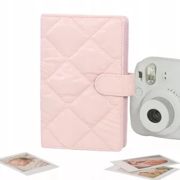 LOVEINSTANT album za 108 fotografija kompatibilan s Fujifilm Instax Mini 12 40 11 9 8 7 Evo Liplay Link / prošiveni ružičasti