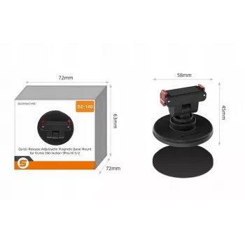 SUNNYLIFE magnetski nosač za brzo otpuštanje 1/4 inch baza za DJI Osmo Action 5 Pro 4 3 2 / Insta360 - crni