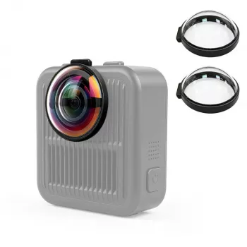 PULUZ 2x zaštitno staklo za objektiv od kaljenog stakla za GoPro Max 2 - crni okvir