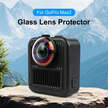 PULUZ 2x zaštitno staklo za objektiv od kaljenog stakla za GoPro Max 2 - crni okvir