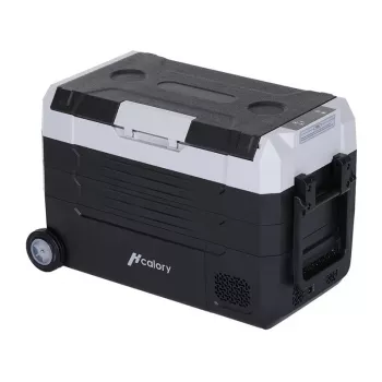 HCALORY D55M+ hladnjak za automobil s Bluetoothom, 55L, kompresor, -20°C do +20°C, DC 12V/24V, AC 100-240V, crni