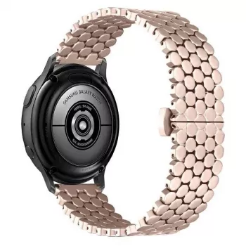 Beline remen za sat 20mm metal saće ružičasto zlatni