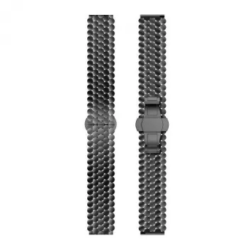 Beline remen za sat 22mm metal saće crni
