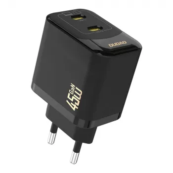 Dudao A28PEU GaN 45W PD 2xUSB-C zidni punjač crni