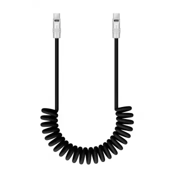 Newell USB-C na USB-C kabel 100W 1,5m silikonski spiralni kabel crni