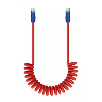 Newell USB-C na USB-C kabel 100W 1,5m silikonski spiralni kabel crveno-mornarskoplavi