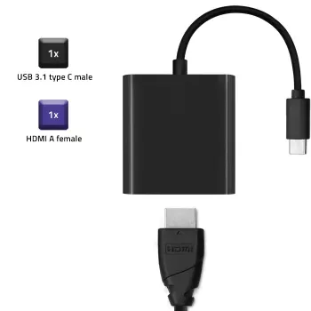Qoltec USB-C 3.1 na HDMI adapter 4K MHL crni