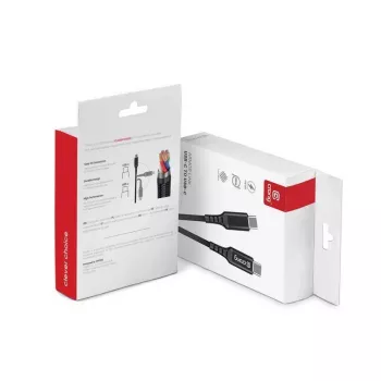 Crong Armor Link USB-C na USB-C kabel 100W PD 5A 200cm crni