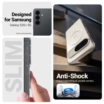 Crong Hybrid Clear Magnetic maska s MagSafe za Samsung Galaxy S26+ (transparentna)