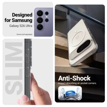 Crong Hybrid Clear Magnetic maska s MagSafe za Samsung Galaxy S26 Ultra (transparentna)