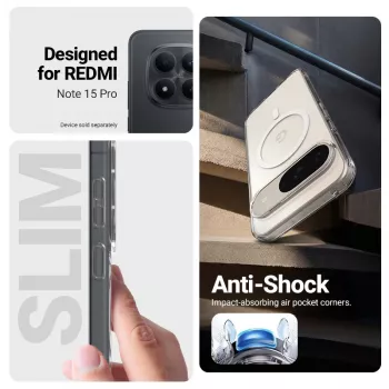 Crong Hybrid Clear Magnetic maska za Xiaomi Redmi Note 15 Pro 5G, transparentna